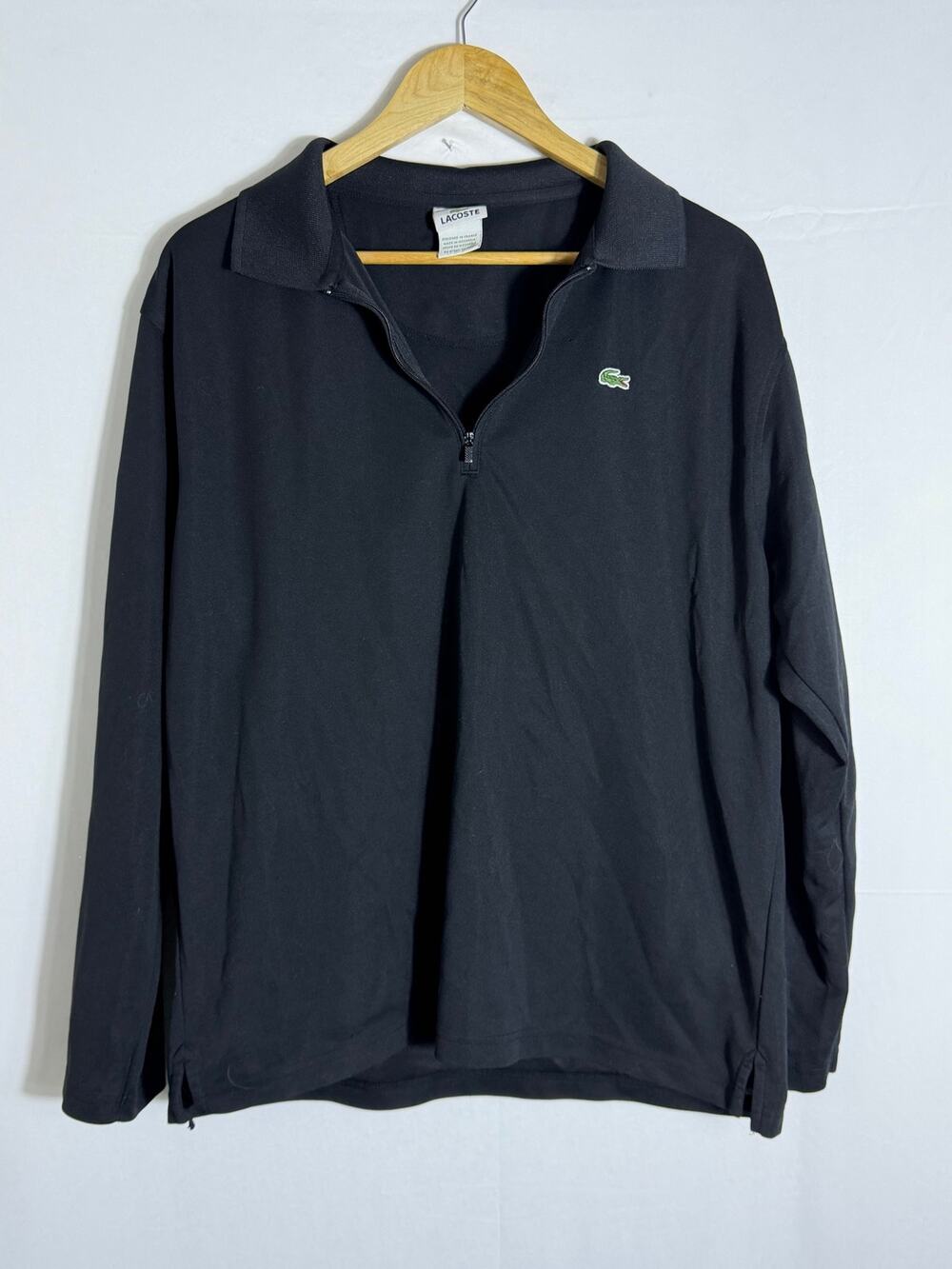 Lacoste Sport 1/4 Zip Pullover Black Long Sleeve XL